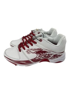 Ringor Rip-It Flite Spike Cleats Rising Tide White Red Softball Metal Spikes 7.5
